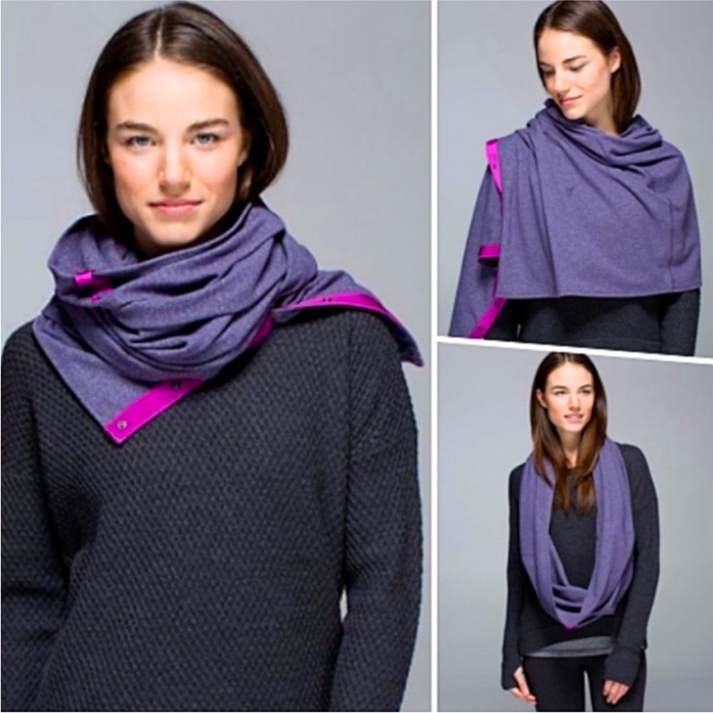 Lululemon Vinyasa Scarf Heathered Herringbone Grape Nightfall Rulu